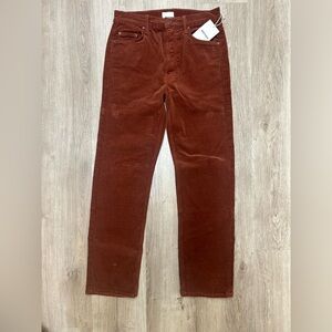 MOTHER Women's Straight Leg Corduroy Pants - Rust